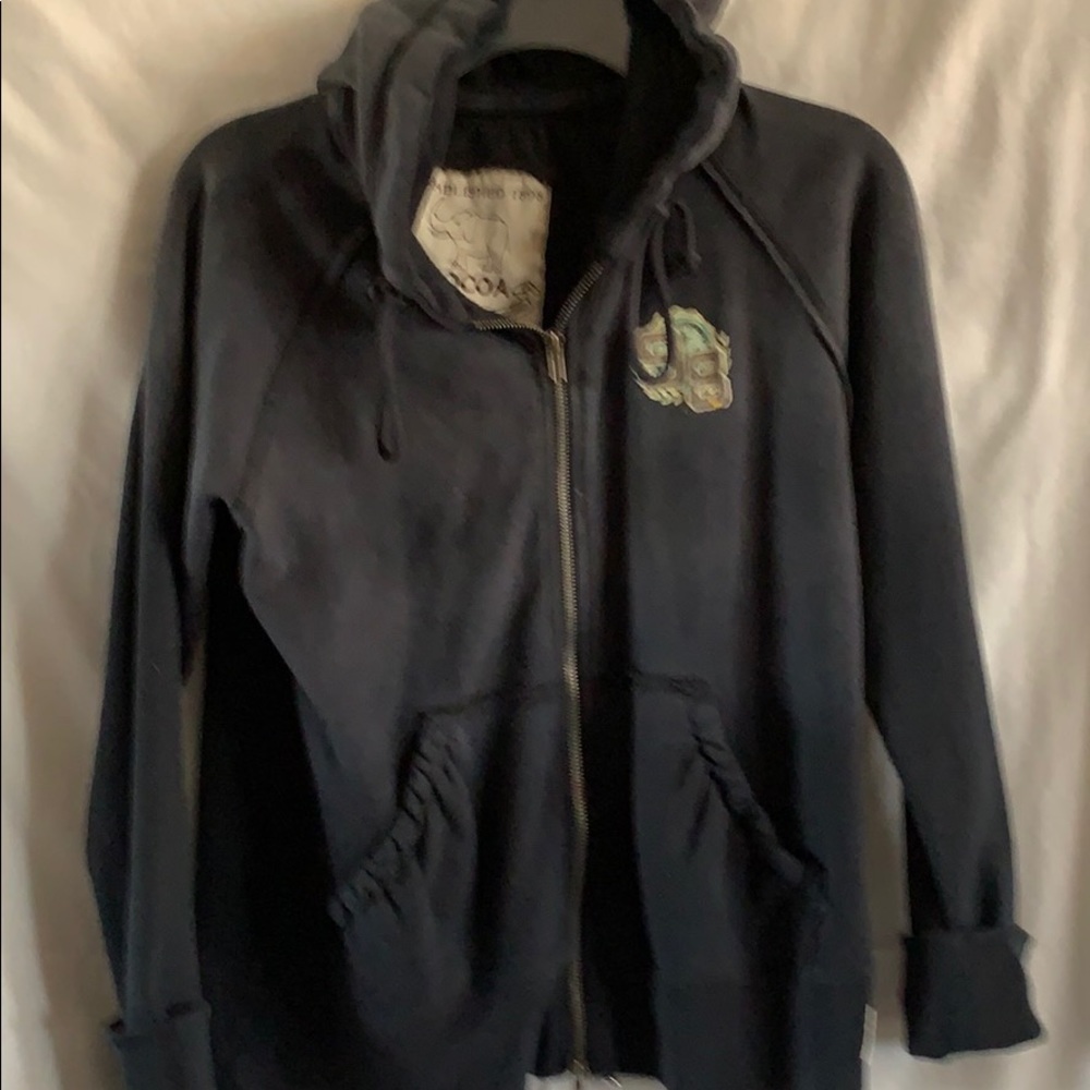 Cocoa black zip up jacket sweatshirt M
